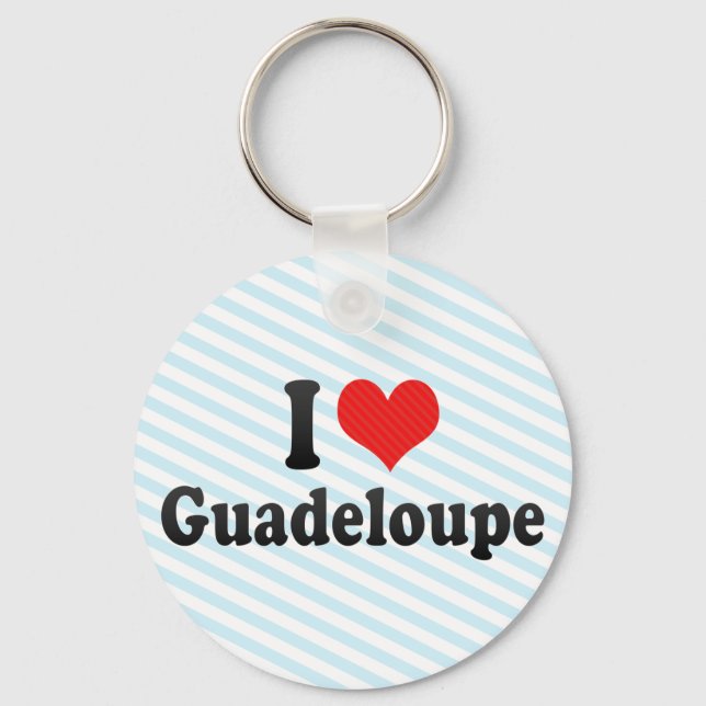 I Love Guadeloupe Key Ring (Front)