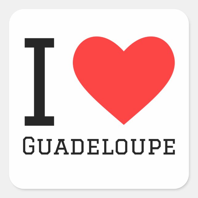 I love guadeloupe square sticker (Front)