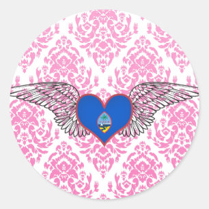 I Love Guam -wings Classic Round Sticker