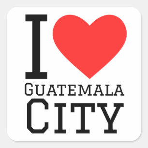 I love Guatemala City Square Sticker