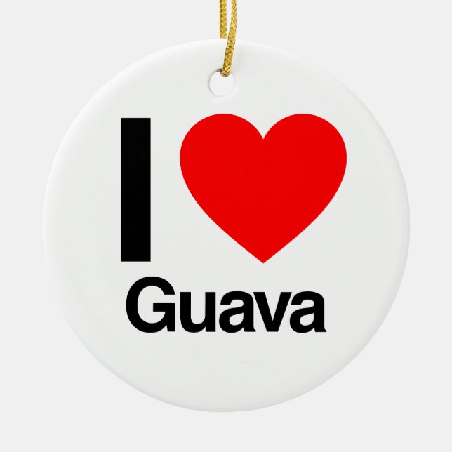 i love guava ceramic tree decoration (Front)