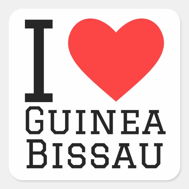 I love Guinea Bissau  Square Sticker (Front)