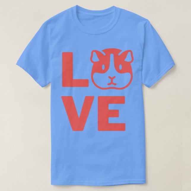 I Love Guinea-Pig Rodents Pet Owners and Animal Lo T-Shirt (Design Front)