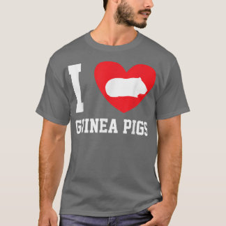 I Love Guinea Pigs Heart Guinea Pig Pet Lover  T-Shirt