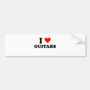 I Love Guitars Bumper Sticker