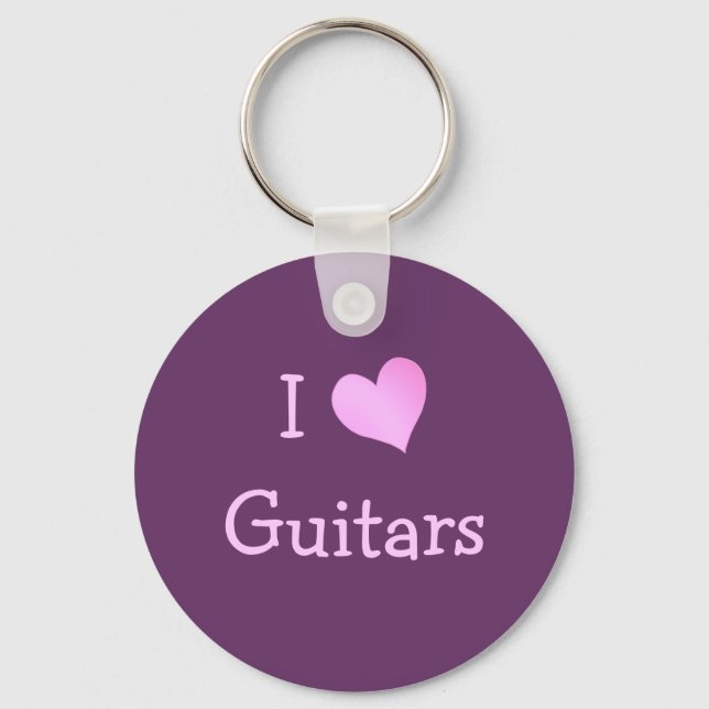 I Love Guitars Key Ring (Front)
