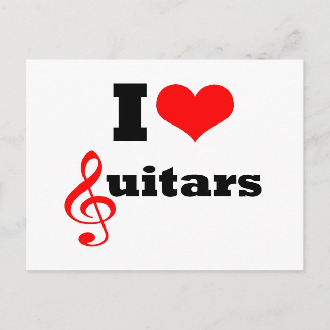I Love Guitars Postcard (Front)