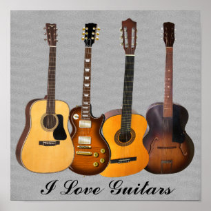 I LOVE GUITARS POSTER