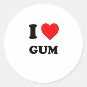 I Love Gum Classic Round Sticker