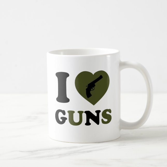 I Love Guns Coffee Mug (Right)