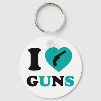 I Love Guns Key Ring