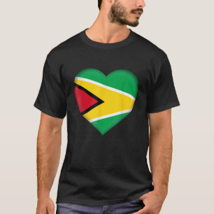 I Love Guyana  Guyanese Flag Heart Outfit  T-Shirt