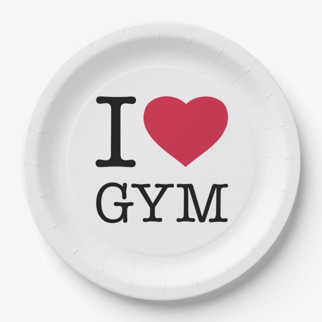 I LOVE GYM PAPER PLATE (Front)