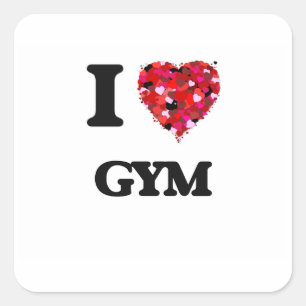 I Love Gym Square Sticker