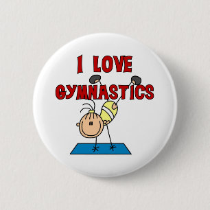 I Love Gymnastics 6 Cm Round Badge