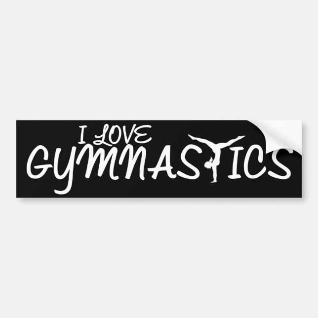I Love Gymnastics Bumper Sticker (Front)