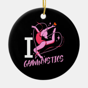 I Love Gymnastics Ceramic Tree Decoration