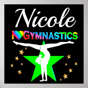I LOVE GYMNASTICS CUSTOMIZED DESIGN POSTER
