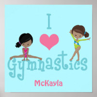 I Love Gymnastics Cute African American Girl