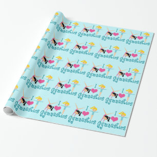 I Love Gymnastics Cute Gymnast Wrapping Paper