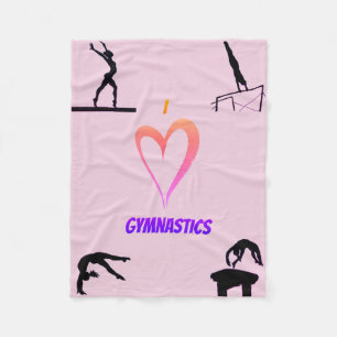 I Love Gymnastics Girls Fleece Blanket