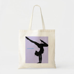 I Love Gymnastics- Gymnast with Lilac Background Tote Bag