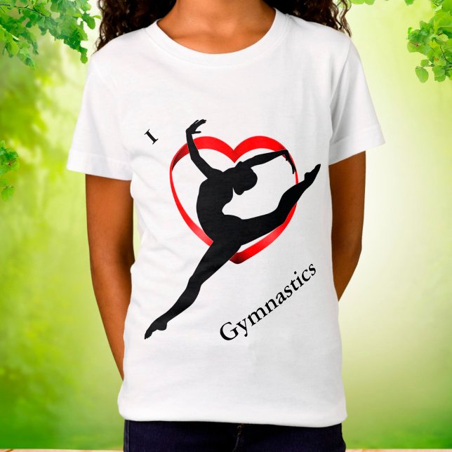 I Love Gymnastics Heart Tee for Girls (Creator Uploaded)