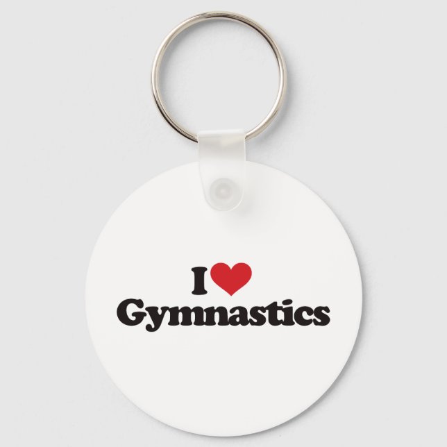 I Love Gymnastics Key Ring (Front)