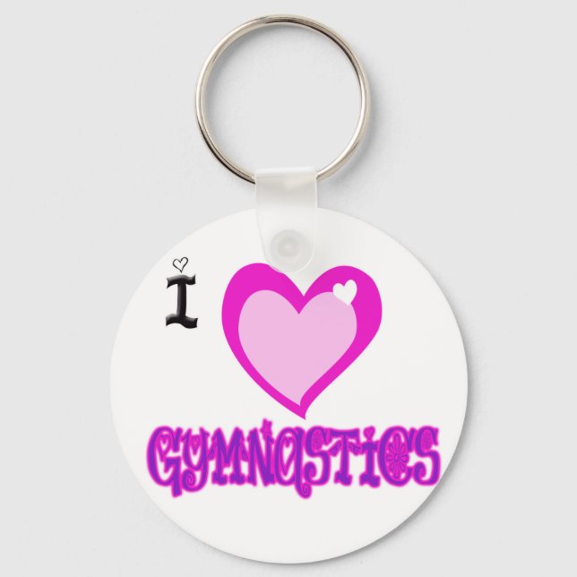 I Love GYMNASTICS Key Ring (Front)