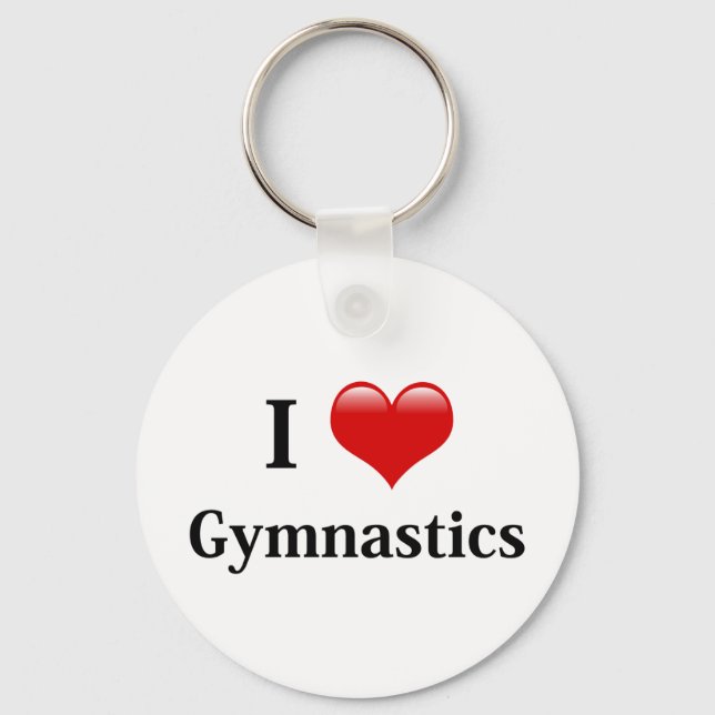 I Love Gymnastics Key Ring (Front)