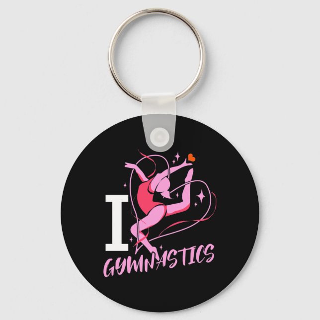 I Love Gymnastics Key Ring (Front)