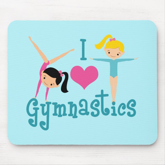 I Love Gymnastics Mouse Pad (Front)