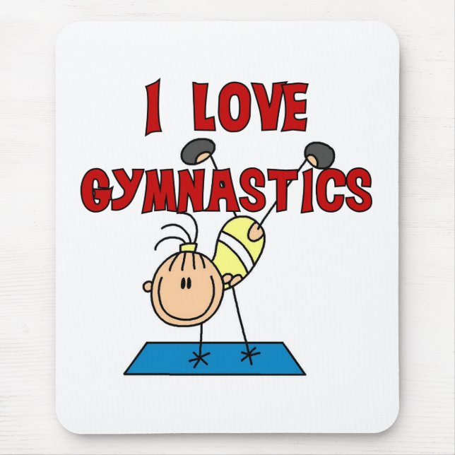 I Love Gymnastics Mouse Pad (Front)