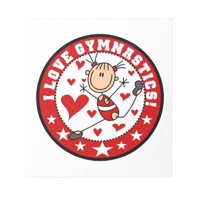 I Love Gymnastics Notepad (Front)