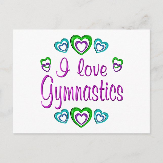 I Love Gymnastics Postcard (Front)