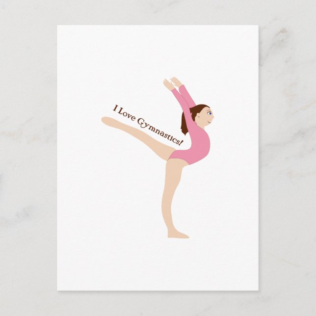 I Love Gymnastics! Postcard (Front)