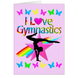 I LOVE GYMNASTICS RAINBOW GYMNAST GIRL DESIGN