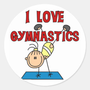 I Love Gymnastics Tshirts and Gifts Classic Round Sticker