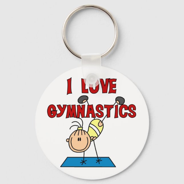 I Love Gymnastics Tshirts and Gifts Key Ring (Front)