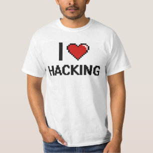 I Love Hacking Digital Retro Design T-Shirt