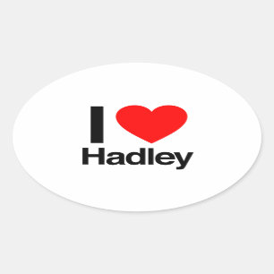 i love hadley oval sticker