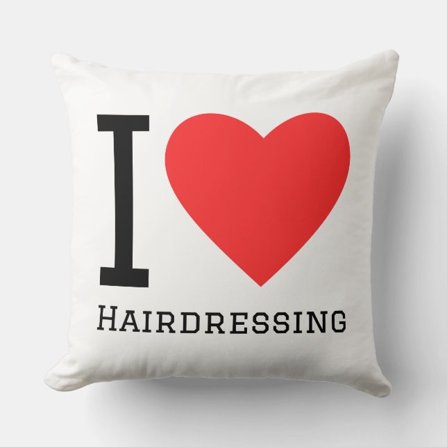 I love hairdressing square sticker cushion (Front)