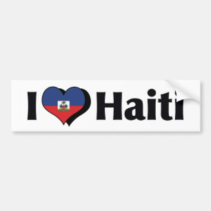 I Love Haiti Flag Bumper Sticker