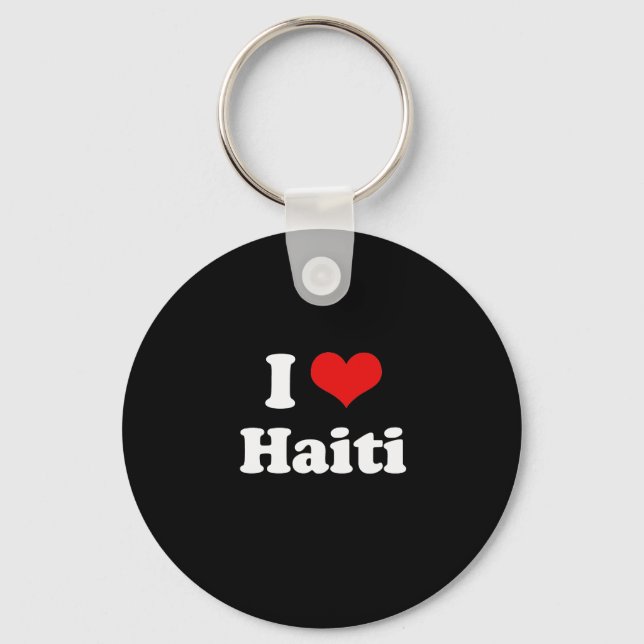 I Love Haiti Tshirt Key Ring (Front)