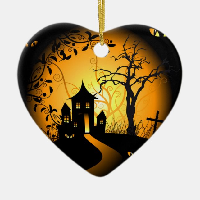 I love Halloween Ceramic Tree Decoration (Front)