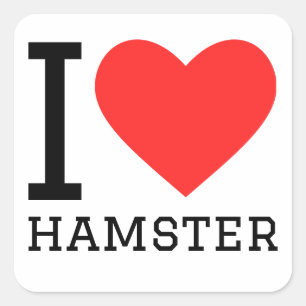 I love hamster  square sticker