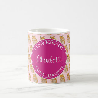 I love Hamsters Pink Hamster Pattern Coffee Mug