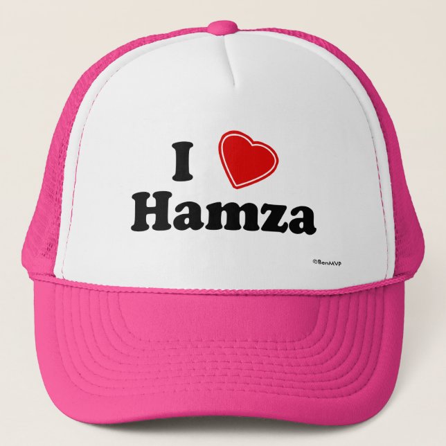 I Love Hamza Trucker Hat (Front)