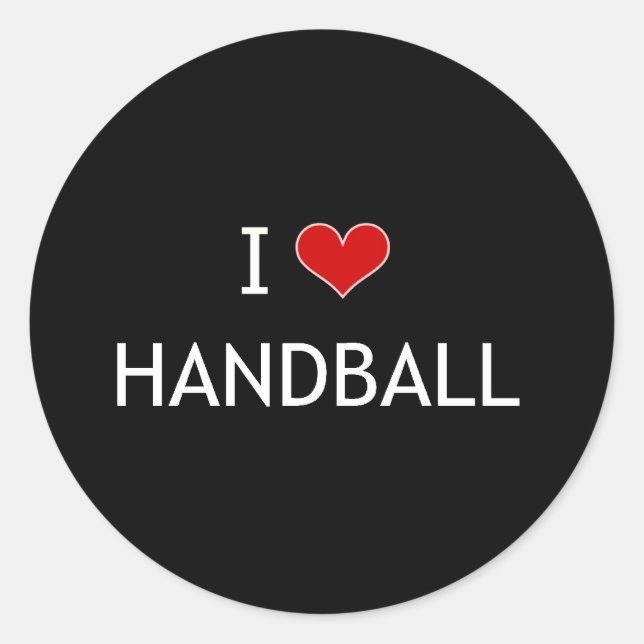 I Love Handball Classic Round Sticker (Front)