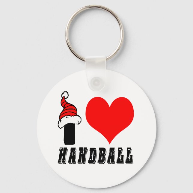 I Love Handball Design Key Ring (Front)